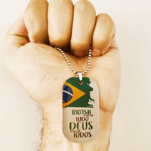 Dog Tag Brasil Acima de Tudo