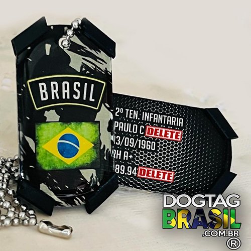 Dog Tag Camuflada Exército Brasil